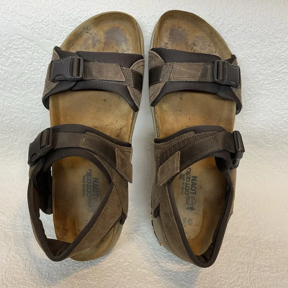 Naot Lappland Sandals Mens 43/10 Brown Slingback Strap‎ Comfort Shoe Gorpcore